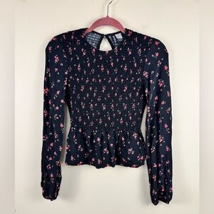 Divided by H&M Smocked Floral Peplum Top